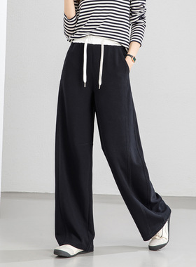 忆霏运动弯刀裤女2026春季新款休闲卫裤宽松显瘦高腰香蕉阔腿裤子