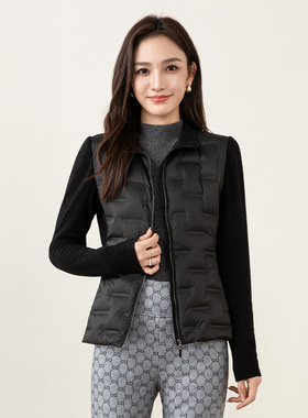 忆霏2026冬季新款羽绒服修身轻薄女短弹力拼接内胆立领外套白