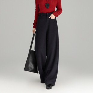 西装 羊毛高腰休闲直筒裤 阔腿裤 新款 女2025冬季 菲尔娅奇百搭厚款