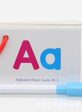 【现货】儿童早教英语字母卡通学习可擦记忆卡片 Flash cards