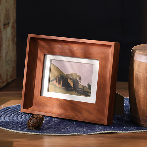 复古实木相框洗照片定制摆台