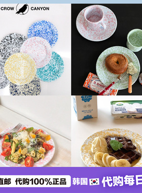 【韩国直邮】Crow Canyon经典泼墨搪瓷沙拉盘餐盘点心盘水果盘子