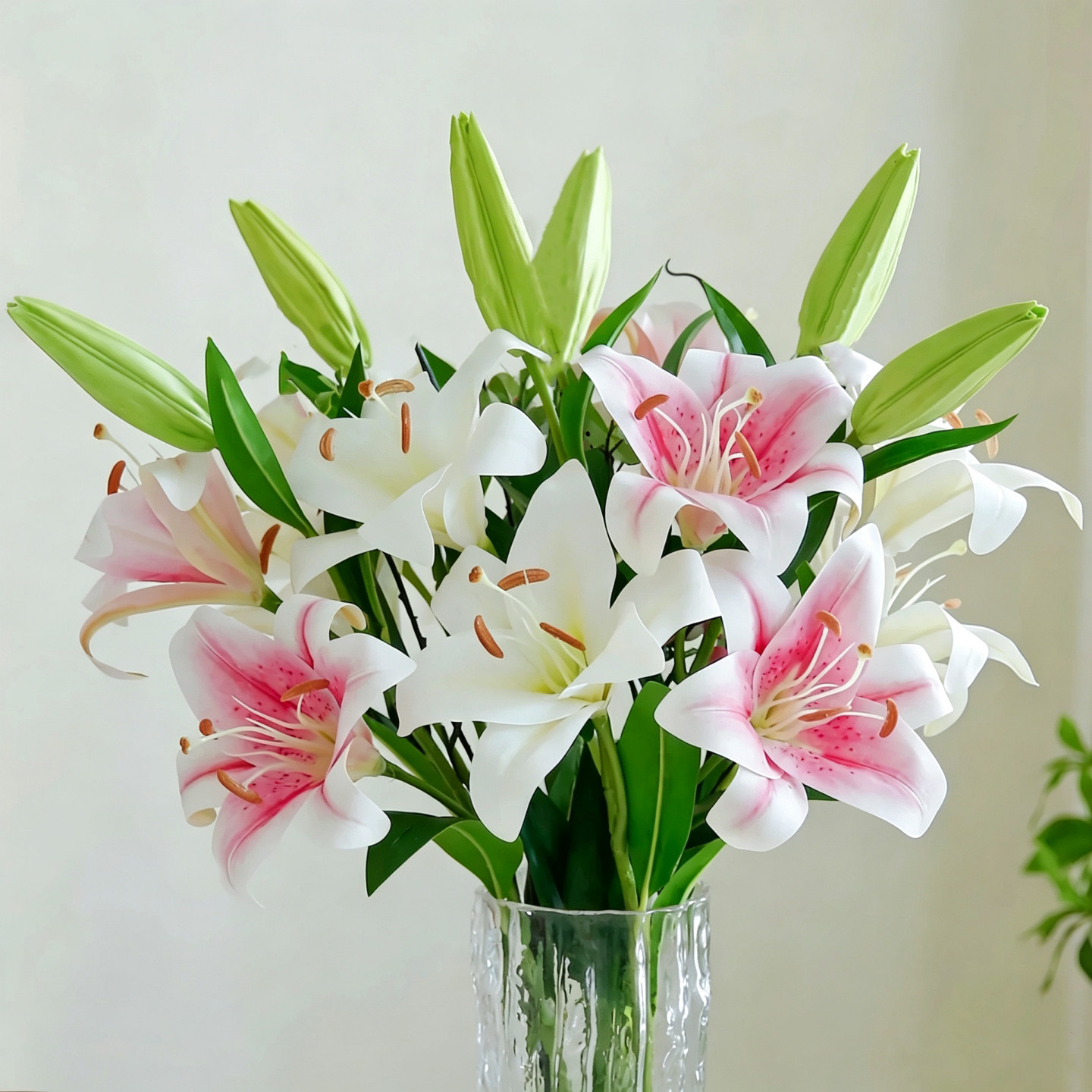 仿真百合花客厅装饰插花高级感