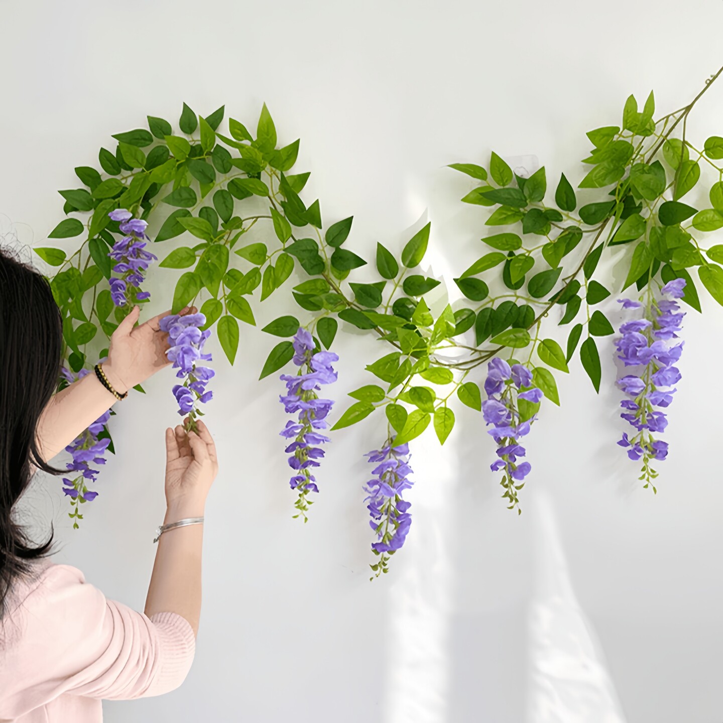 高级感仿真紫藤花藤条吊顶花串藤蔓吊花装饰花植物空调管道遮挡