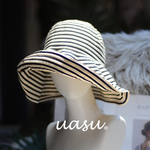 旅游出片条纹帽！优雅气质防晒帽