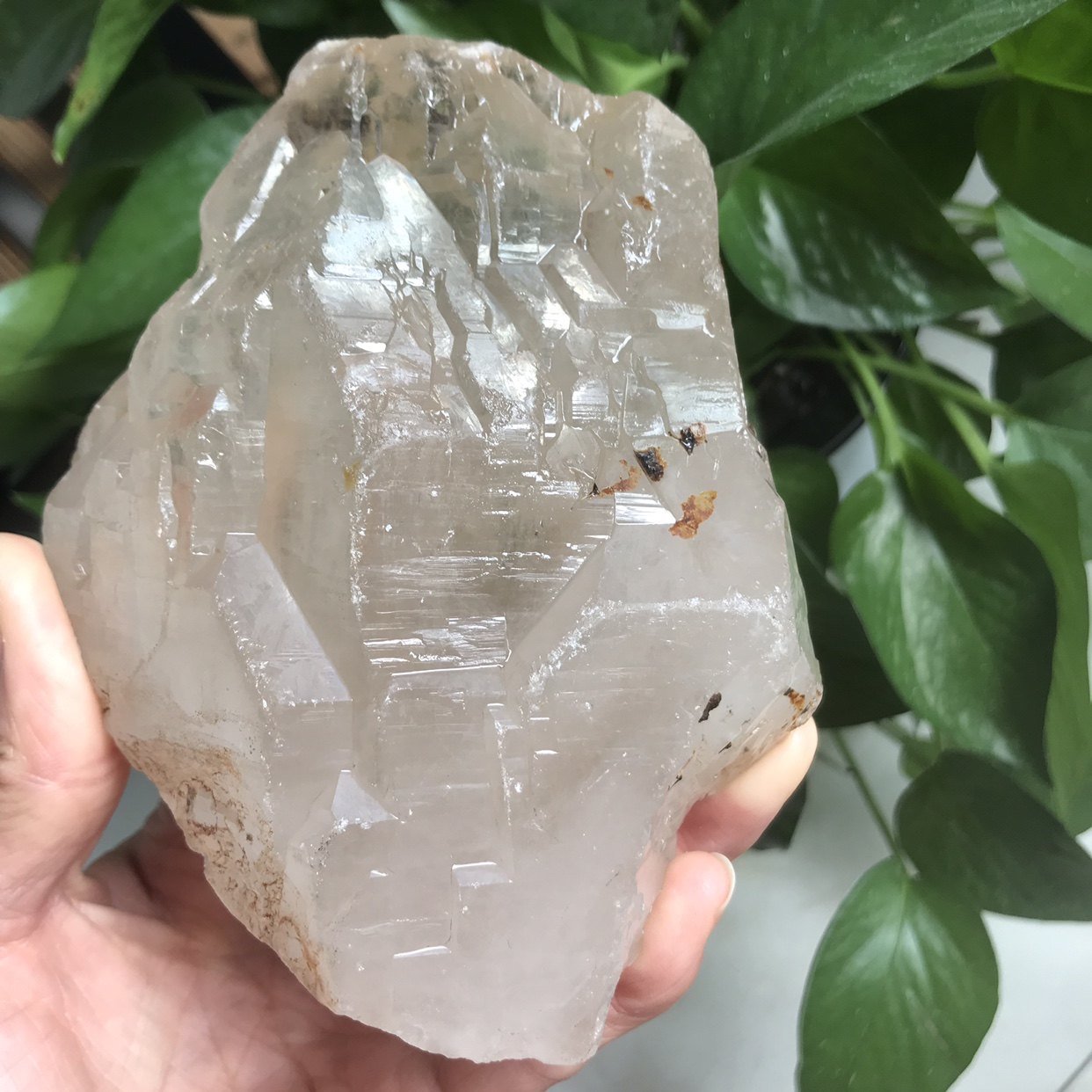 마다가스카르 천연 화이트 크리스탈 거친 돌 장식품 밝은 피부 백본 크리스탈 홈 장식