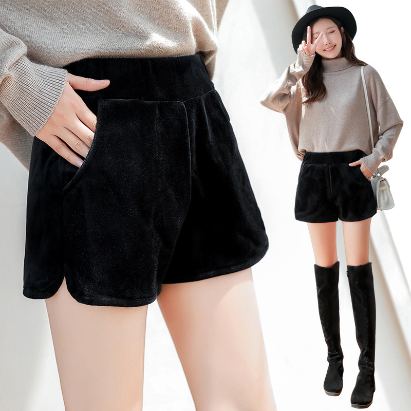 短裤女2020新款秋冬休闲加厚高腰黑色显瘦宽松a字秋季外穿金丝绒在类目 女装/女士精品, 裤子, 休闲裤中 - 来自Buy2taobao.com提供专业的淘宝代购服务