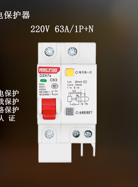 漏电保护DZ47LE-32A 63A家用220v断路器漏电 30ma 0.1s漏电保护器