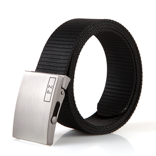 战术滚轴扣帆布腰带快开自动扣腰带男平滑扣加厚工装裤带潮