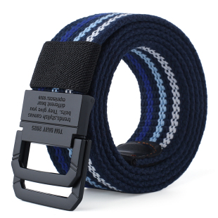 帆布腰带 男士皮带双环扣ins女裤腰带年轻人韩版工装青年学生军训