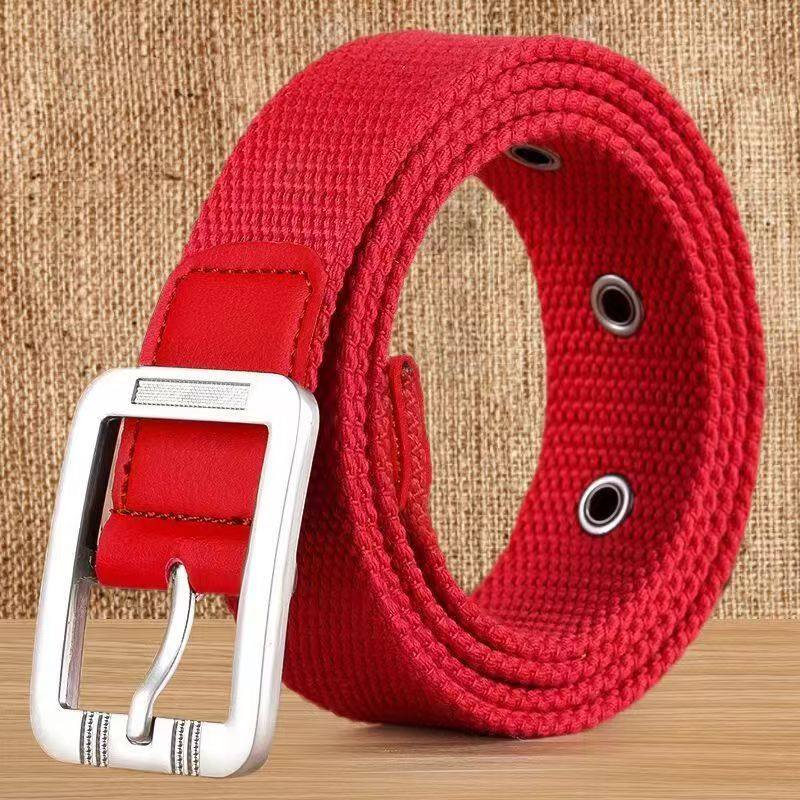 本命年红腰带帆布皮带男士年轻人老人结婚工装编制休闲裤带女