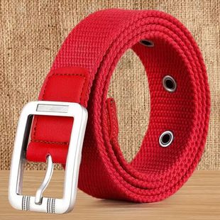 本命年红腰带帆布皮带男士年轻人老人结婚工装编制休闲裤带女