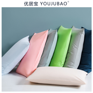 全棉枕套单只纯棉纯色成人枕头套单人48*74cm双人枕可定制一对拍2
