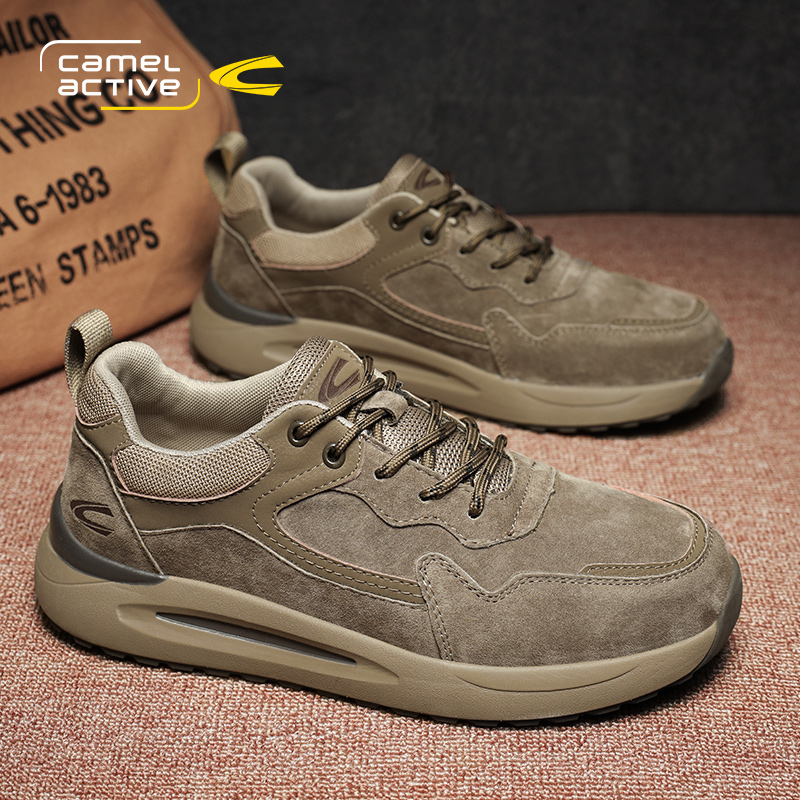 德国骆驼动感男春秋季真皮小白鞋板鞋百搭休闲板鞋软底透气青年