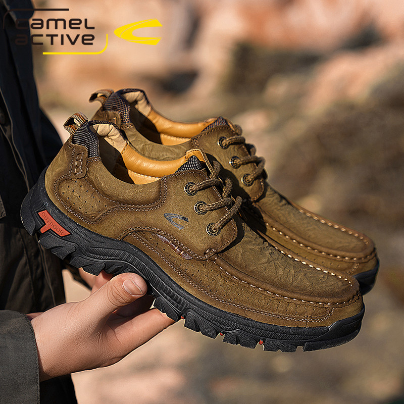 骆驼动感男士真皮休鞋透气舒适