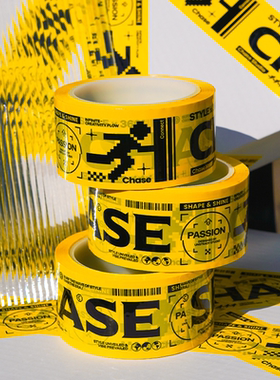 CHASE创意彩色透明警戒胶带防水装饰胶布行李箱贴纸宽封箱打包50m