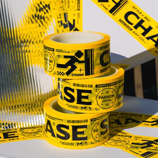 CHASE创意彩色透明警戒胶带防水装 饰胶布行李箱贴纸宽封箱打包50m