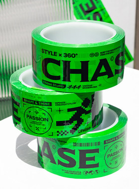 CHASE原创彩色封箱打包胶带防水创意行李箱贴纸可爱装饰透明胶布