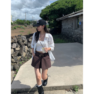 上衣 小羊睡了韩系宽松简约大方衬衫 秋季 新款 防晒外搭长袖