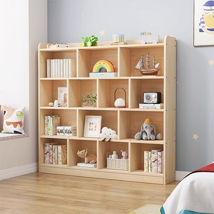 新客减实木书架儿童书柜家用落地柜子储物柜矮柜杂物柜靠墙自由组