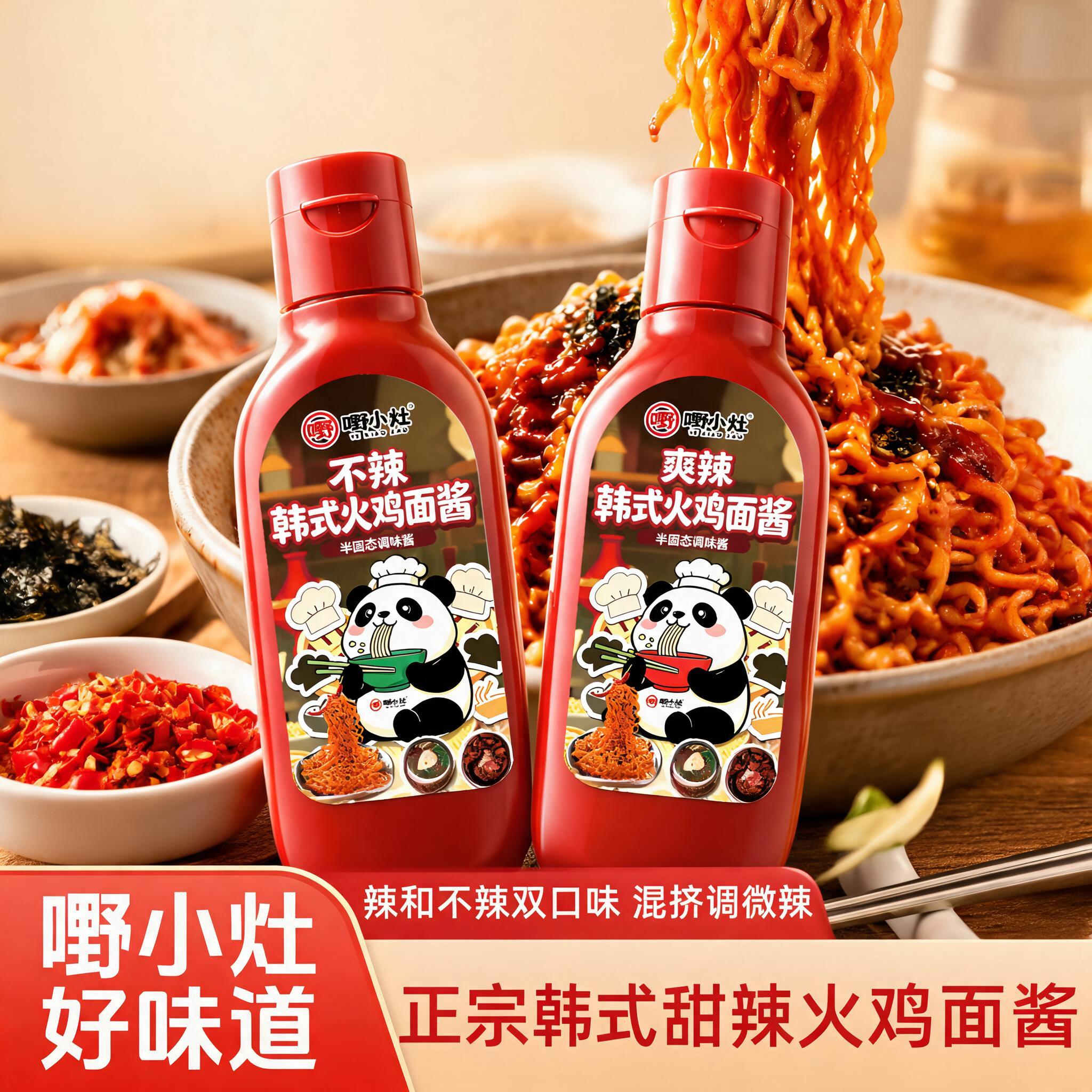 嘢小灶韩式超辣不辣火鸡面酱奶油味火鸡面酱瓶装甜辣微辣拌面酱