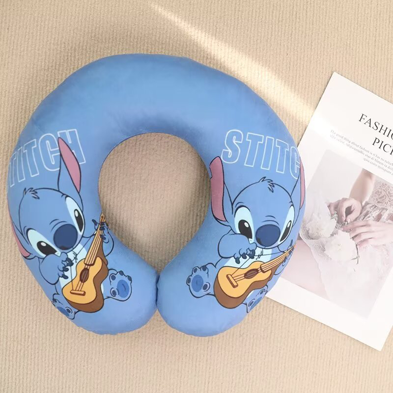 卡通史迪仔u型枕旅行颈枕便携车用办公室护颈枕午睡枕颈椎枕头