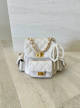 韩国东大门代购cona2024新款pu菱格链条多袋单肩斜挎双肩包背包女