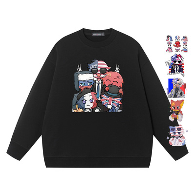 秀洛CH五常国拟动漫卫衣 休闲圆领套头卫衣原创周边纯棉打底衣服