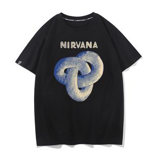 nirvana 秀洛摇滚乐队vintage美式 男短袖 T恤衫 mind涅盘天使 never