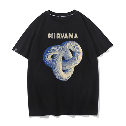 秀洛摇滚乐队vintage美式男短袖T恤衫nirvana never mind涅盘天使