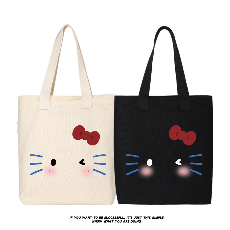 可爱kitty手提袋大容量托特时尚卡通包女可爱百搭帆布包单肩通勤,箱包皮具/热销女包/男包,时尚帆布包,淘宝优惠券,粉丝福利购,淘宝优惠卷