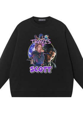 travisscott说唱歌手圆领卫衣