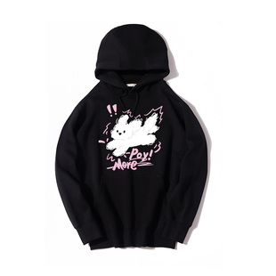 秀洛甜酷狗狗毛绒绒狗衣服加绒秋款休闲卫衣宽松连帽套头帽衫外套