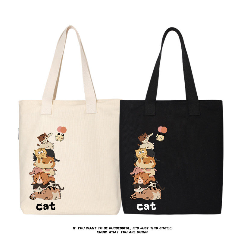 秀洛叠罗汉猫猫咪帆布包书包大学生上课背包单肩包手提包带购物袋,箱包皮具/热销女包/男包,通用款女包,淘宝优惠券,粉丝福利购,淘宝优惠卷