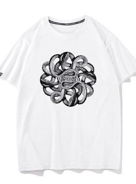 秀洛复古大爆炸vintage old school上衣毒蛇t恤男ins潮短袖打底衫