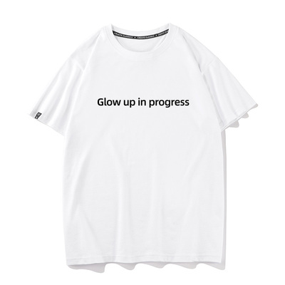 秀洛Glow up in progress 蜕变进行中夏季男装 纯棉短袖T恤男半袖