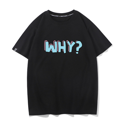 秀洛WHY为什么呢？问号恶搞个性趣味印花夏季男士短袖T恤女情侣装