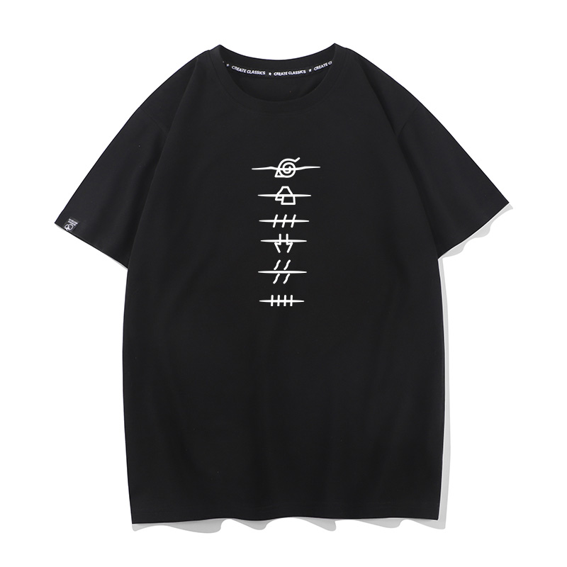 秀洛火影忍者宇智波家族佐助T恤鸣人旋涡标志族徽衣服周边短袖男