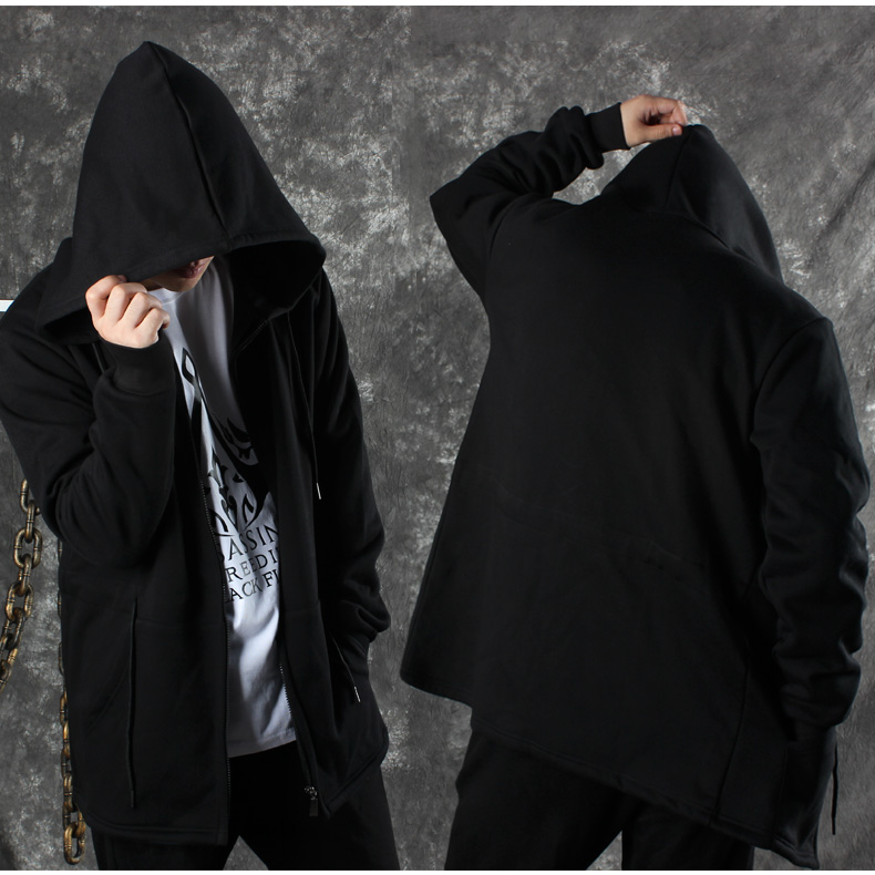 新新小刺客暗黑系男装男士卫衣服暗黑风大帽子外套连帽巫师帽棉服