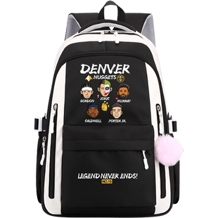 秀洛掘金队篮球队卡通人物周边双肩背包双肩包初中小学生书包男