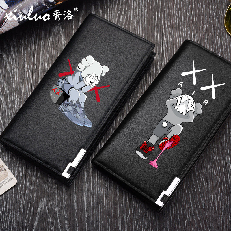 秀洛联名钱包青少年学生个性钱夹时尚潮流男士超薄零钱包芝麻街