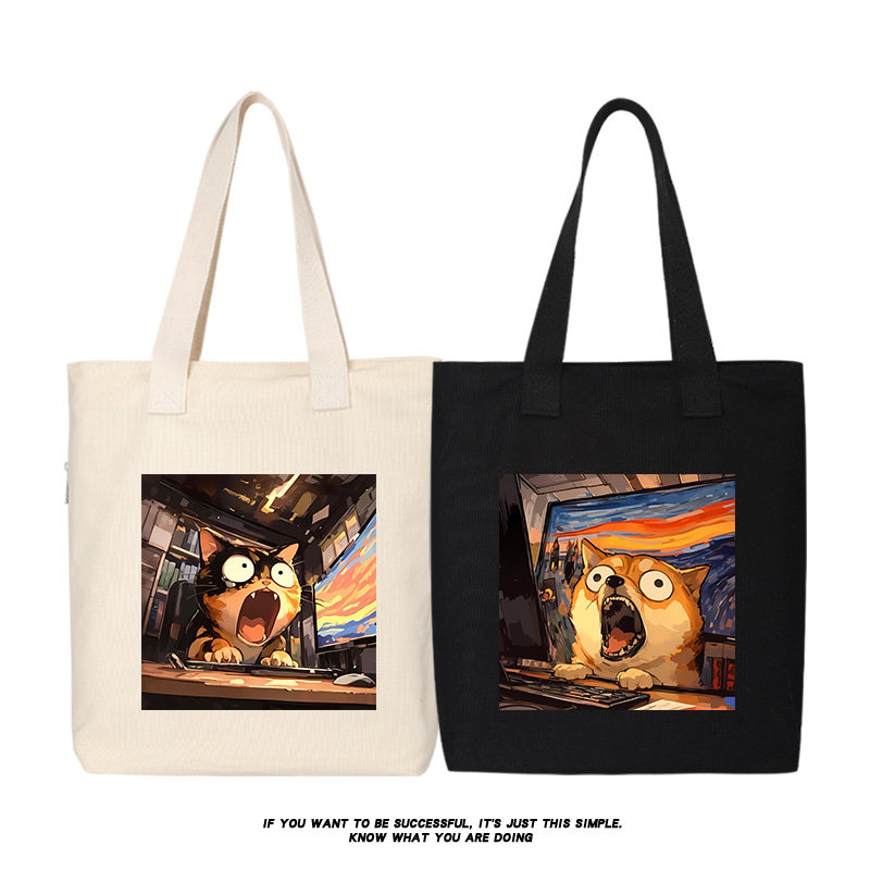 秀洛猫狗加班加到崩溃帆布包单肩包手提包托特包购物袋手拎包袋,箱包皮具/热销女包/男包,时尚帆布包,淘宝优惠券,粉丝福利购,淘宝优惠卷