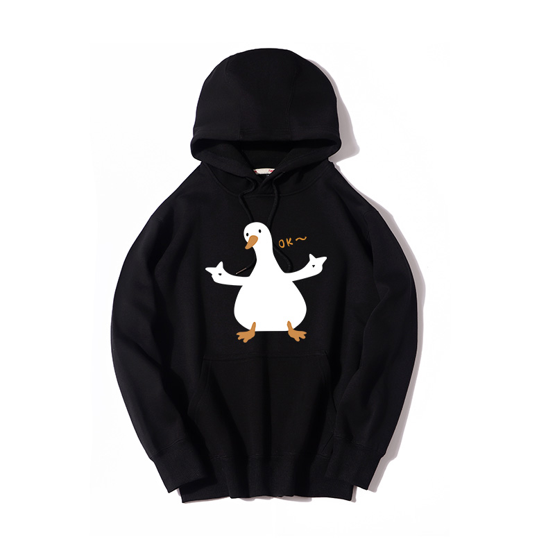ok鸭鸭子帽衫连帽套头卫衣