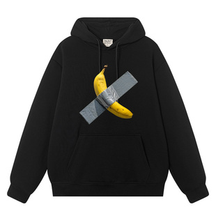 秀洛喜剧演员香蕉胶带艺术人生周边抽象卫衣男女连帽衣服加绒外衣