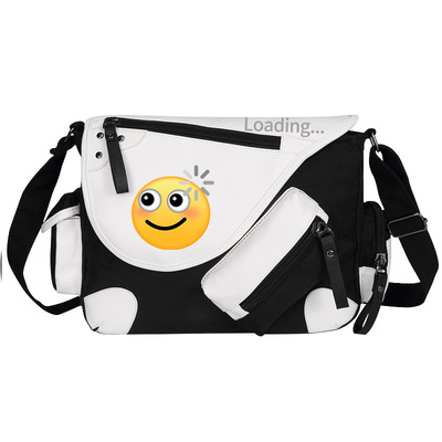 秀洛恶搞Loading吃惊表情包图帆布包单肩斜背包邮差包骑行包加载