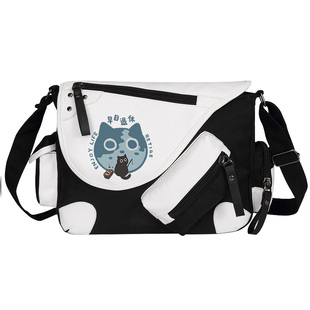 秀洛早日退休天天去钓鱼通勤机车包帆布包单肩包斜挎包男学生书包