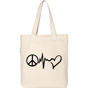 秀洛反战爱心love peace爱和平帆布包学生书包购物袋手提袋手拎袋