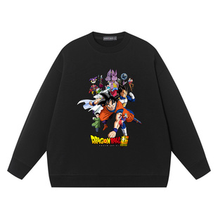 七龙珠联名衣服孙悟空贝吉塔圆领卫衣男女纯棉动漫龙珠周边上衣服