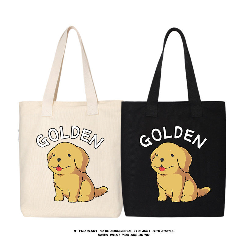 秀洛大金毛卡通狗狗帆布包单肩斜挎手提包购物袋托特包女大容量,箱包皮具/热销女包/男包,通用款女包,淘宝优惠券,粉丝福利购,淘宝优惠卷