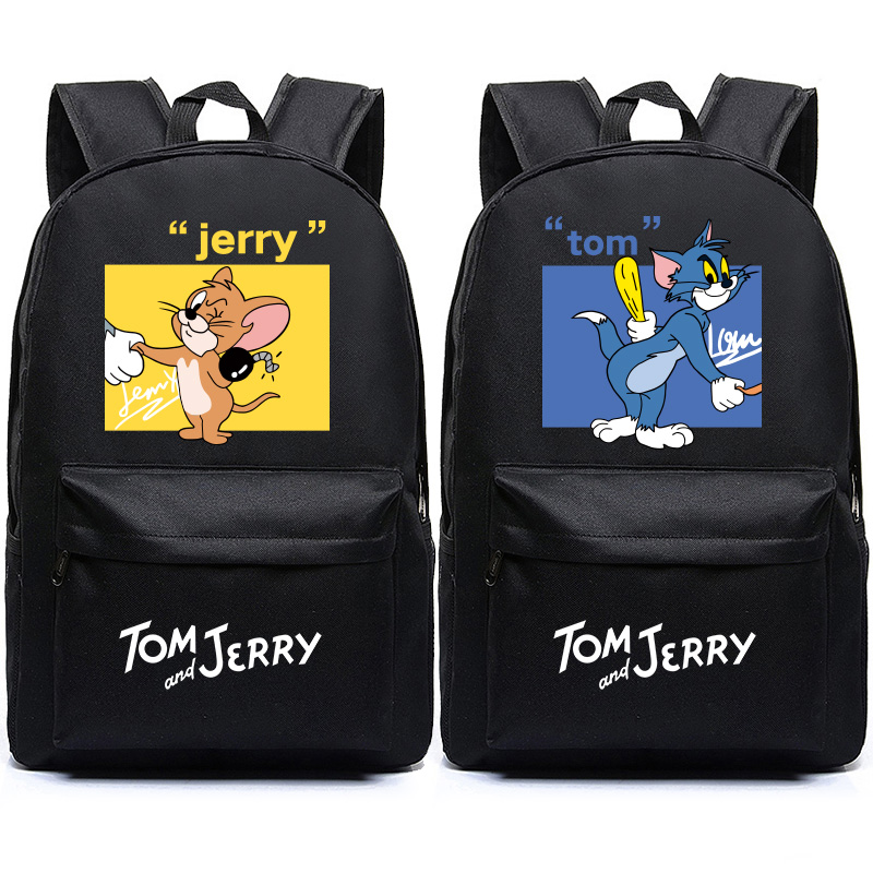 秀洛猫和老鼠书包男女汤姆和杰瑞双肩包小学生初高中动漫卡通背包